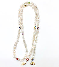 Load image into Gallery viewer, Mask Chain - Pearls, White with Evil Eye