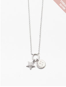 Sterling Silver Moon & Star Necklace